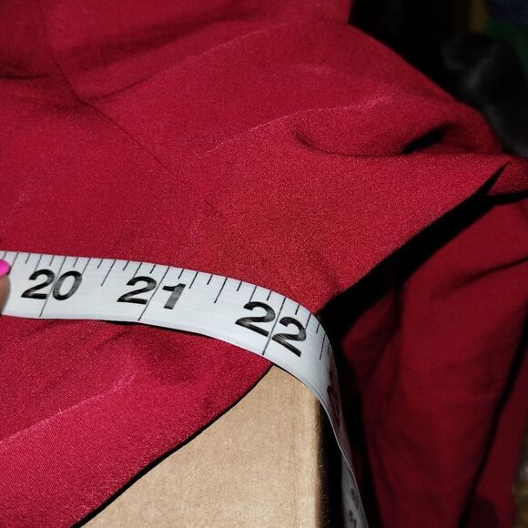 Lane Bryant Red Faux Wrap Blouse - Picture 6 of 9